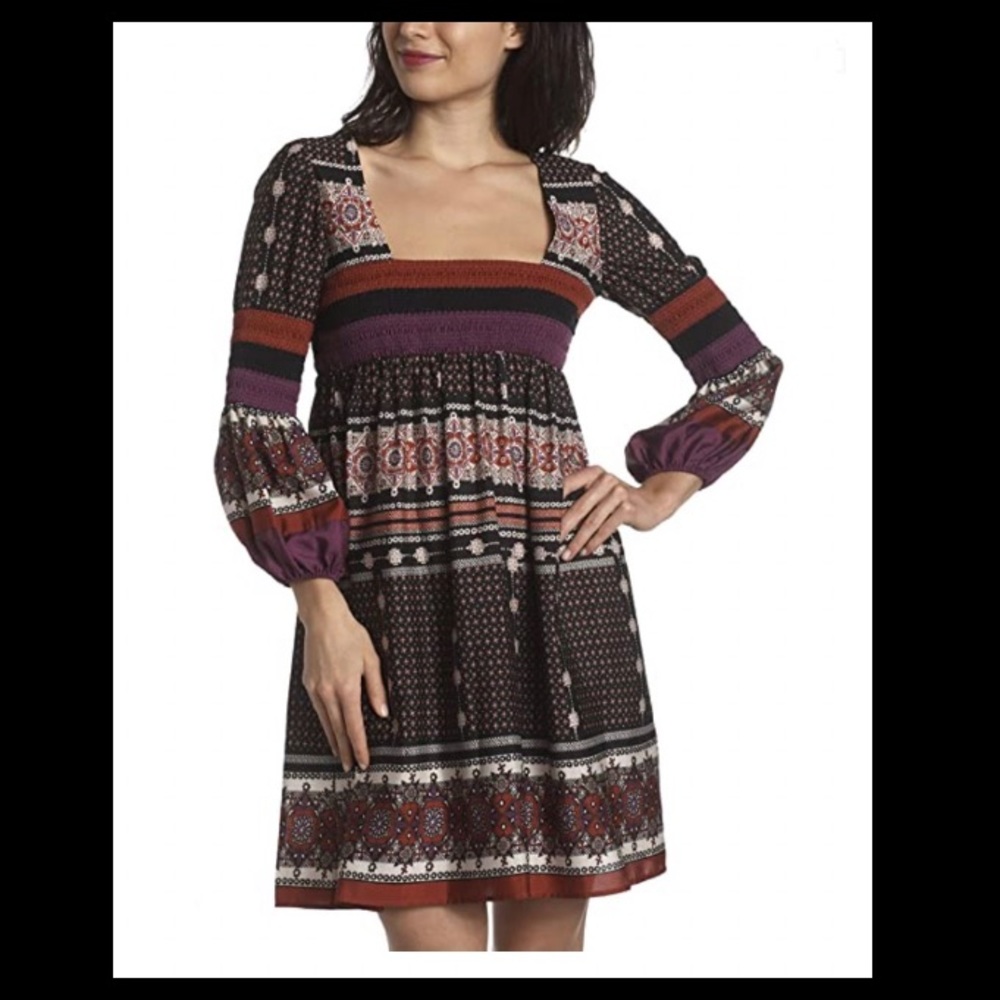 Jessica Simpson Printed Peasant Dress